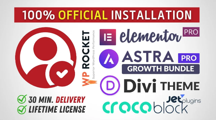 We will install and activate Elementor PRO,astra pro, rank math pro, wp rocket and crocoblock