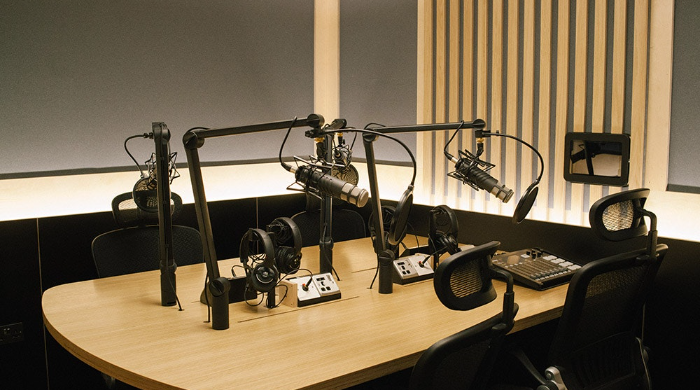 We design custom podcast studios with modern and professional layouts